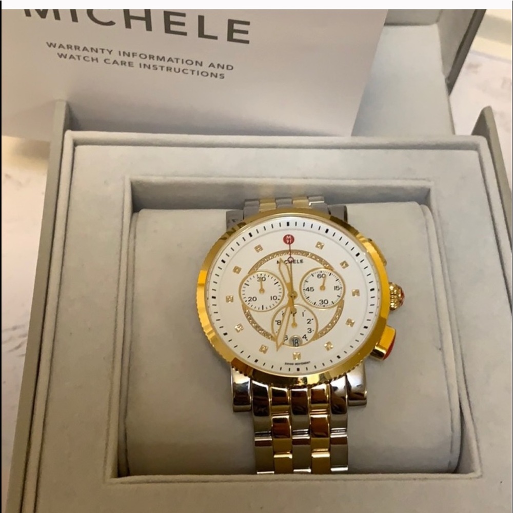 Michele women’s sports sail diamond watch